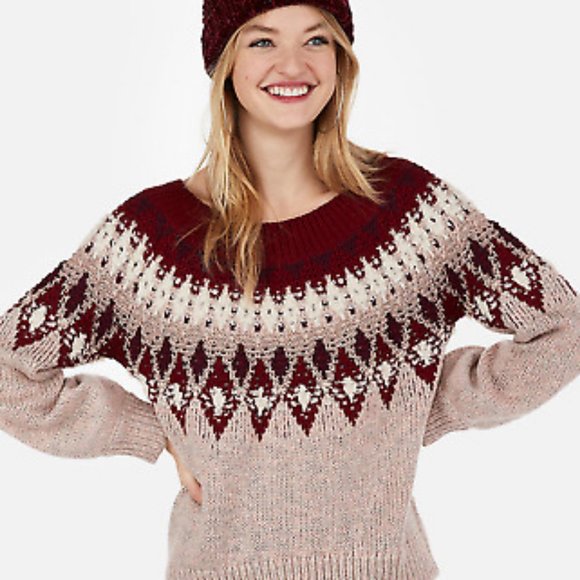 NWT EXPRESS Aztec Pullover Super Soft Festive Sweater - Picture 1 of 5